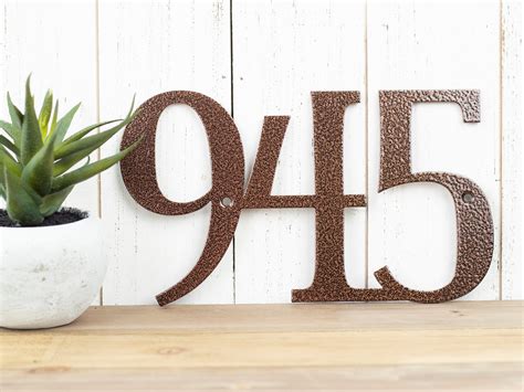 metals flowers with house number for outdoors|3 Inch Metal House Numbers for Outside, Black Coated Finished .